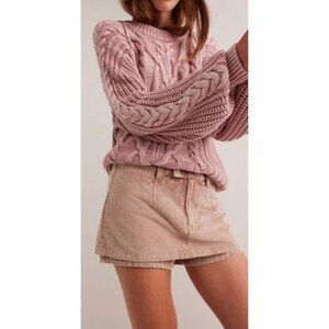 NEW WE THE FREE BY FREE PEOPLE GALLIVANTING CORD SKORT ALMONDINE SZ 30